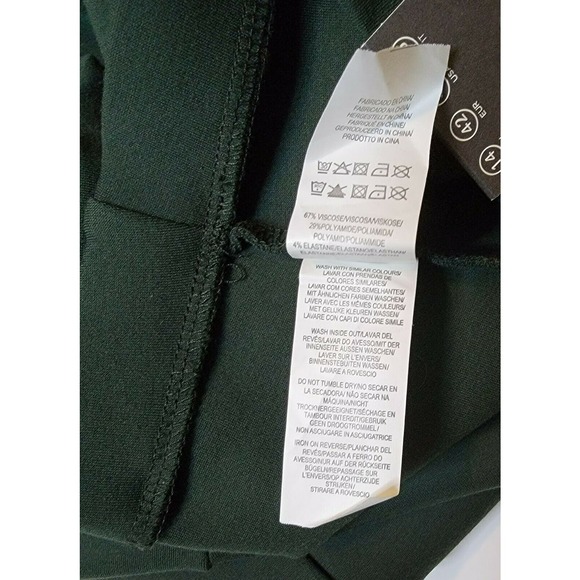 NEW Atmosphere Mid-Length Pencil Front Zip Green Skirt Size 10 w/ Pockets - Picture 5 of 5